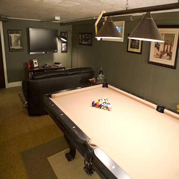 New custom lighting to complement a billiard table